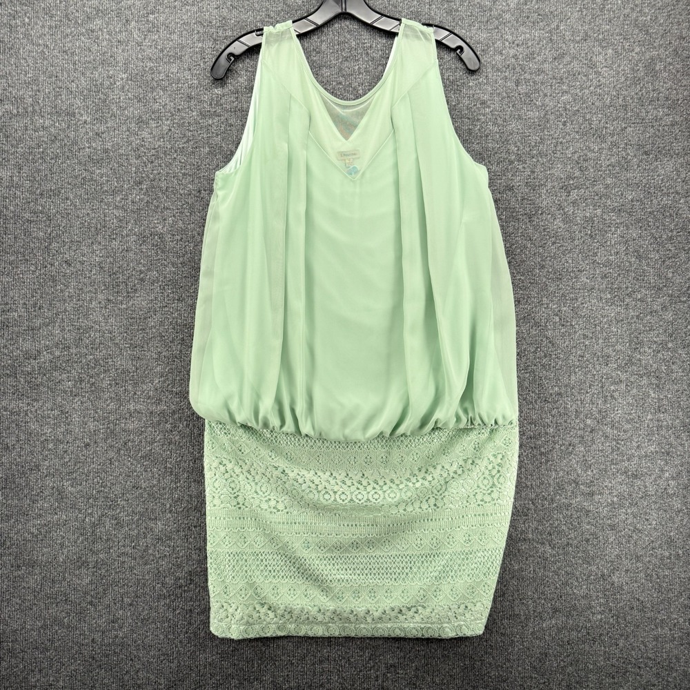 J Peterman Dress Sz 12 Green Mint V-Neck Drop Waist Mini Cocktail Party Festival
